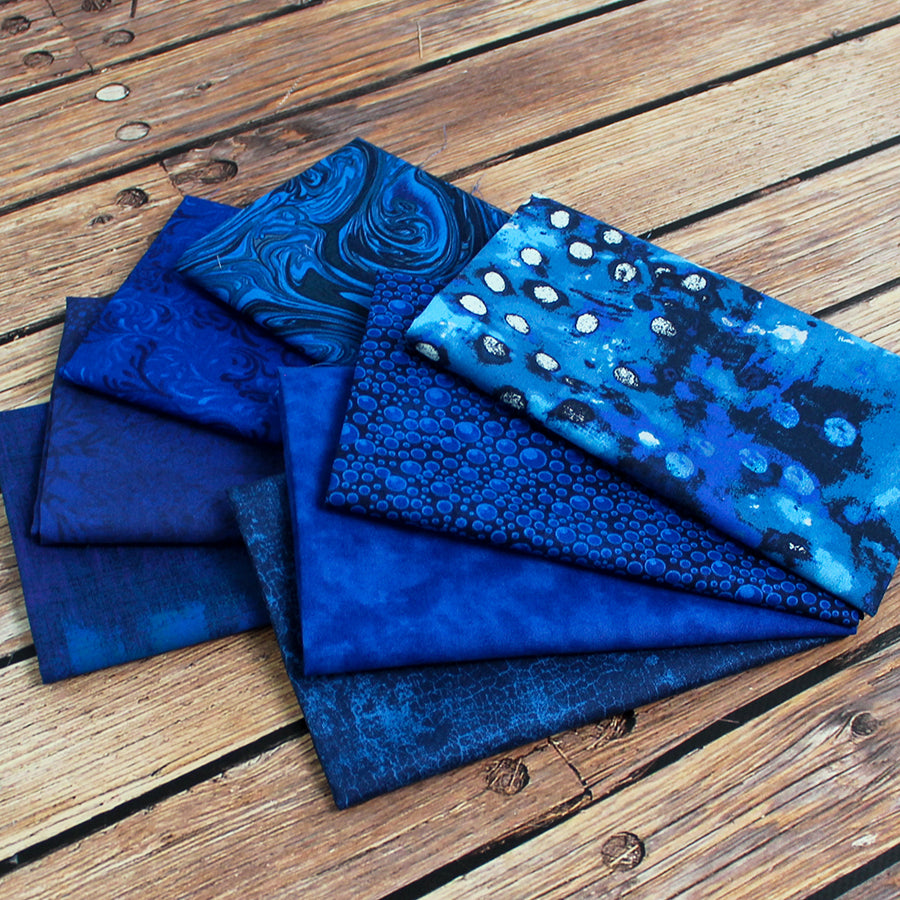 Sapphire September Gemstone Fat Quarter Bundle from Fort Worth Fabric Studio