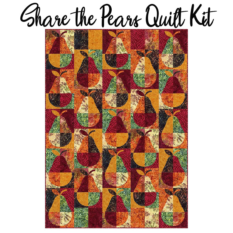 Share the Pears Quilt Kit with Tonga Cider Batiks from Timeless Treasures