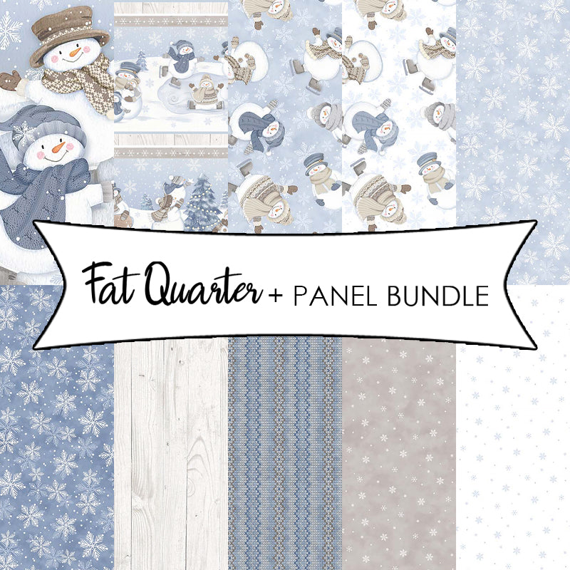 Snow Much Fun Flannel Fat Quarter + 1 Panel Bundle