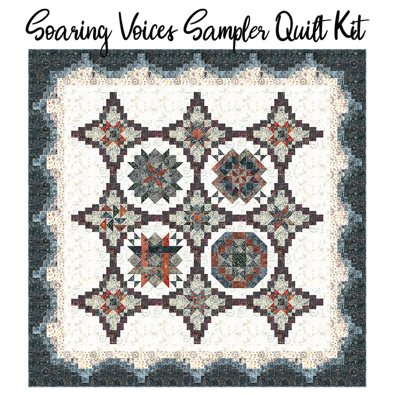 Soaring Voices Sampler Quilt Kit with Quilting Is My Voice Batiks from Banyan Batiks