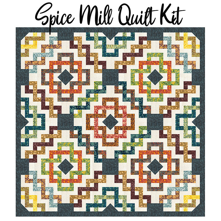Spice Mill Quilt Kit with Cinnamon Tree Batiks from Banyan Batiks