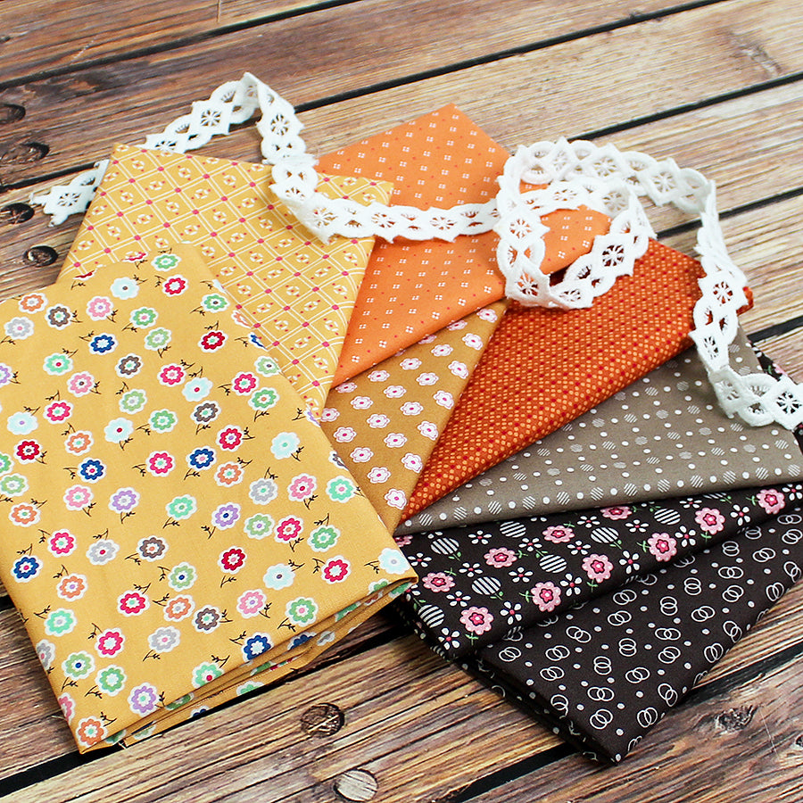 Spicy Bee Dots Fat Quarter Bundle from Fort Worth Fabric Studio