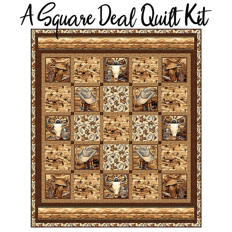 Square Deal Quilt Kit with Cowboy Culture from Blank