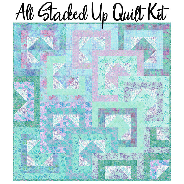 All Stacked Up Quilt Kit with Breeze Batiks from Anthology