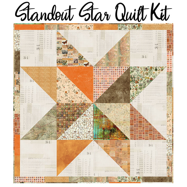 Standout Star Quilt Kit with Eclectic Elements Palette - Orange from Free Spirit