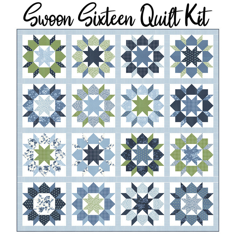 Swoon Sixteen Quilt Kit with Shoreline from Moda