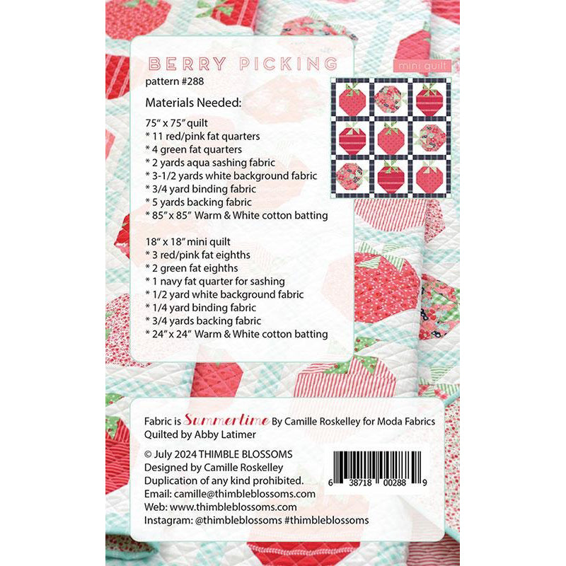 Berry Picking Quilt Pattern by Thimble Blossoms