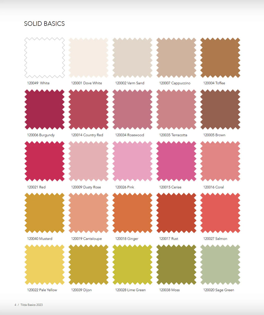Tilda Solids Fat Quarter Bundle Warm 25pc