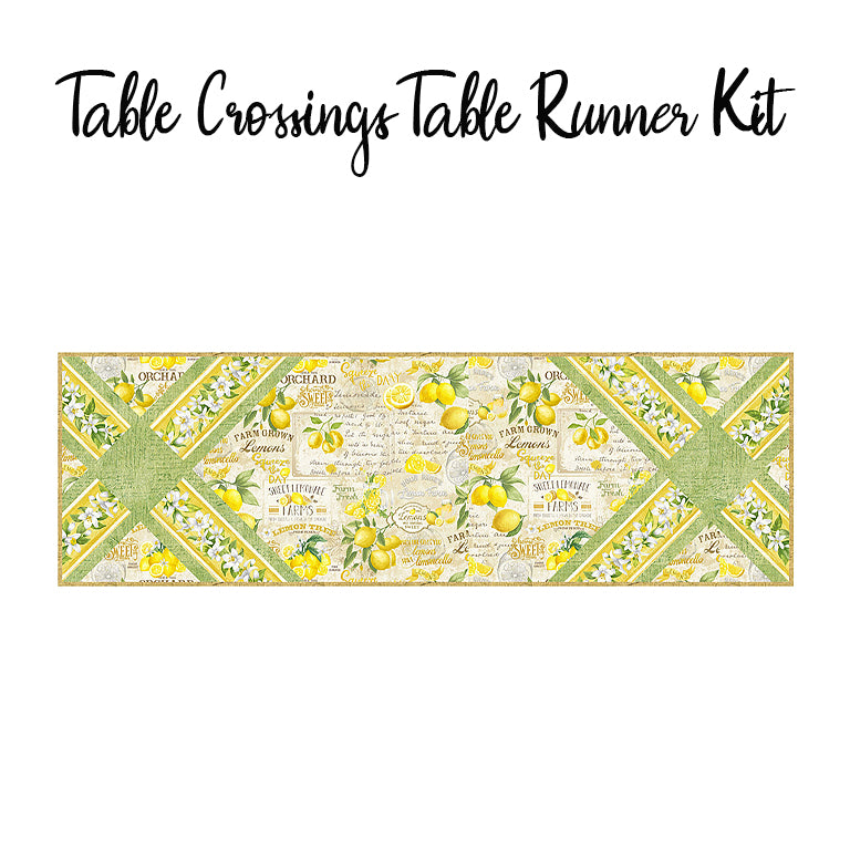 Table Crossings Table Runner Kit with Lemon Bouquet from Timeless Treasures
