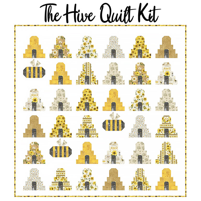 Beginner Bee Hive Quilt Kit with Timeless Treasures Honey Bee Farm Fab –  Angels Neverland