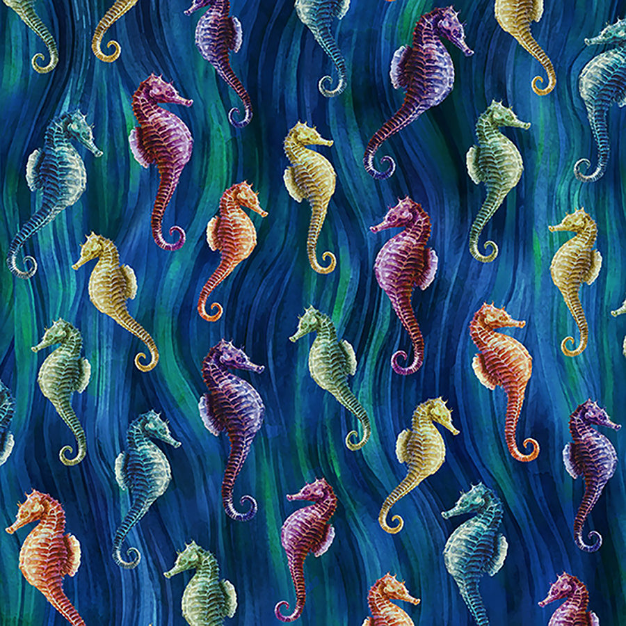 Tides of Color Seahorses Cobalt