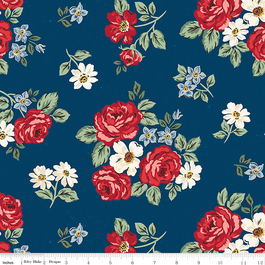 108" Wide Quilt Backing Independence Floral Oxford