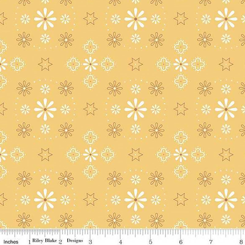 108" Wide Quilt Backing Bee Backings & Borders Bandana Honey