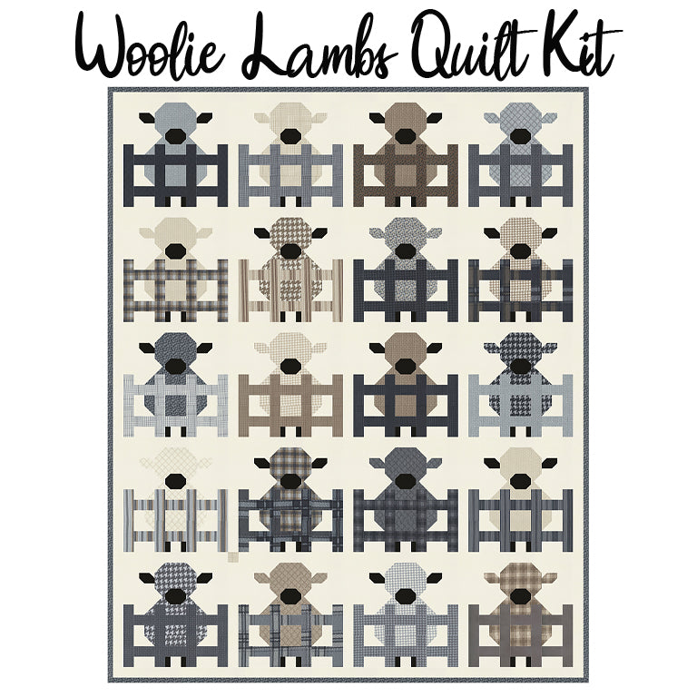 Woolie Lambs Quilt Kit with Farmhouse Flannels III from Moda