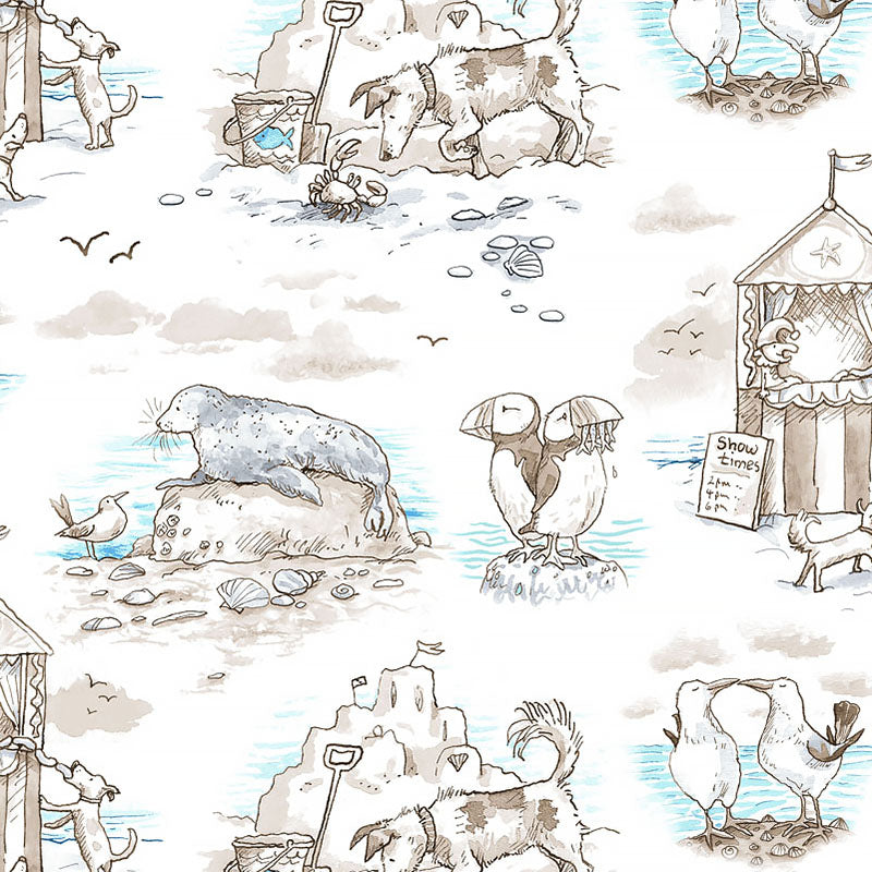 Sandy Toes Scenic Toile Taupe
