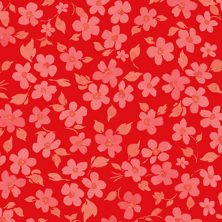 Berry Sweet Tonal Small Floral Light Red