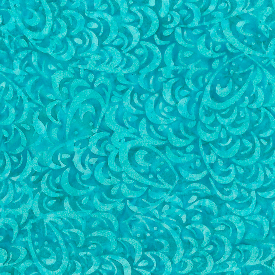 Teal-ing Good Batiks Stacked Feathers Pale Blue