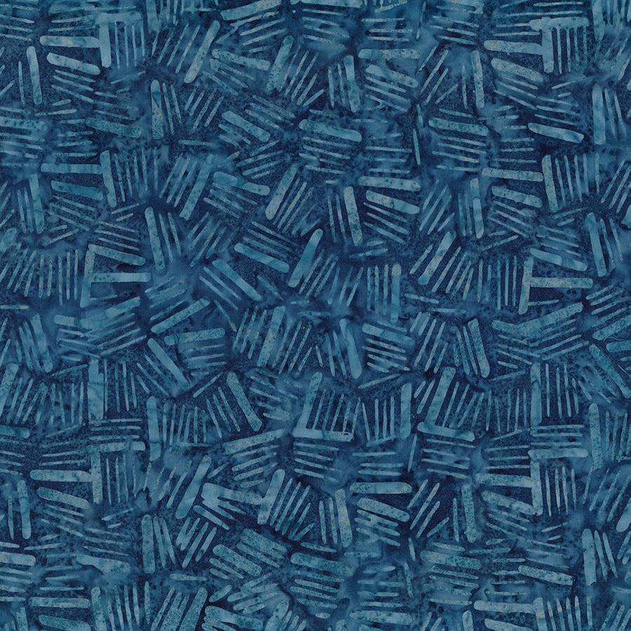 Blue Smoke Batiks Sticks Denim