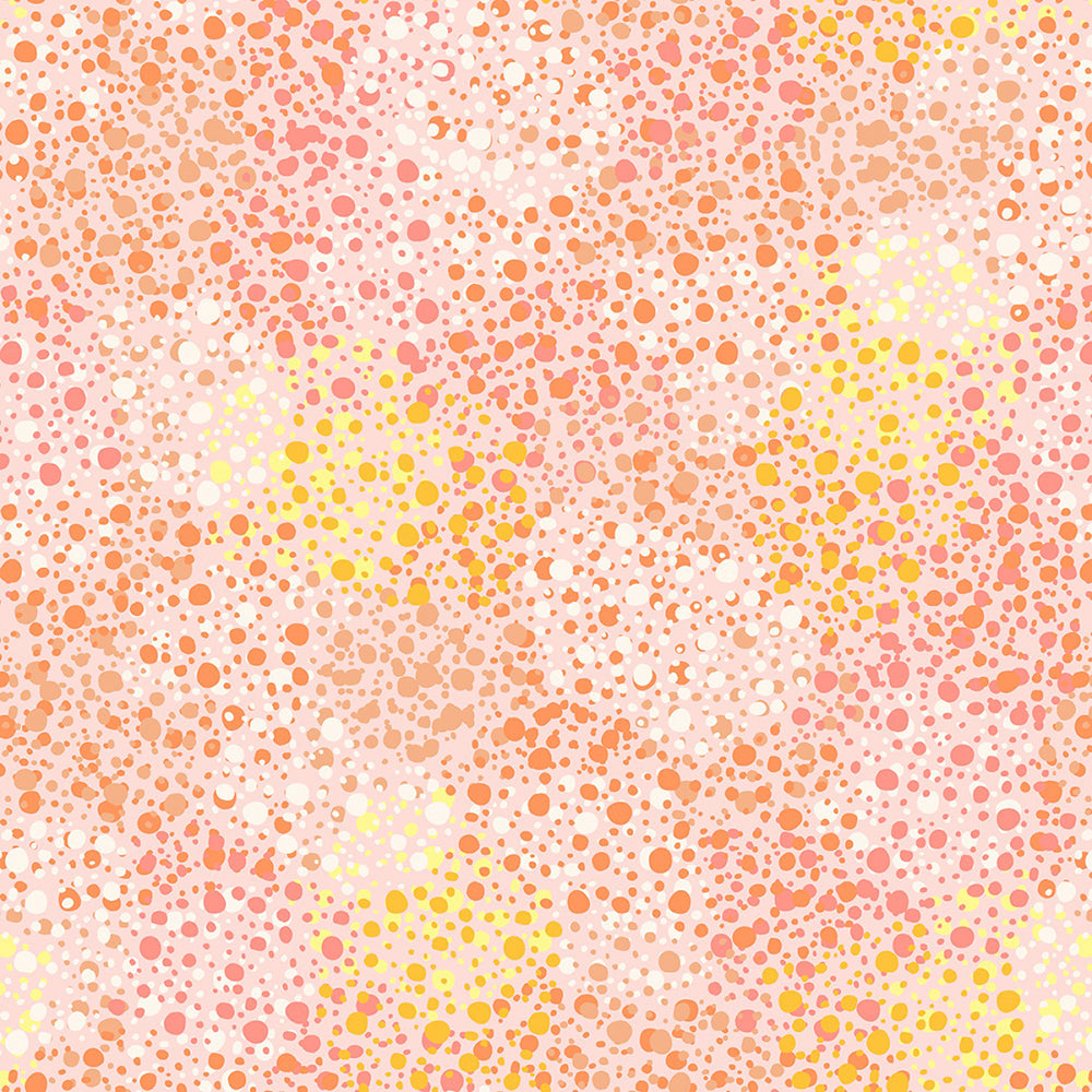 108" Wide Quilt Backing Splatter Dots Peach