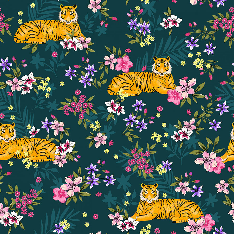 Cozy Flannel Tiger Queen Teal