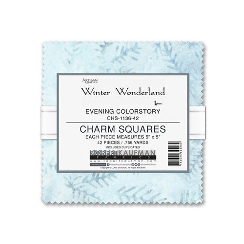 Winter Wonderland Batiks Evening Colorstory 5" Squares