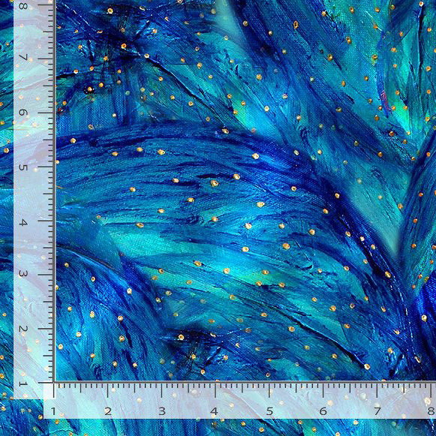 108" Wide Quilt Backing Magical Fairy Brush Turquoise