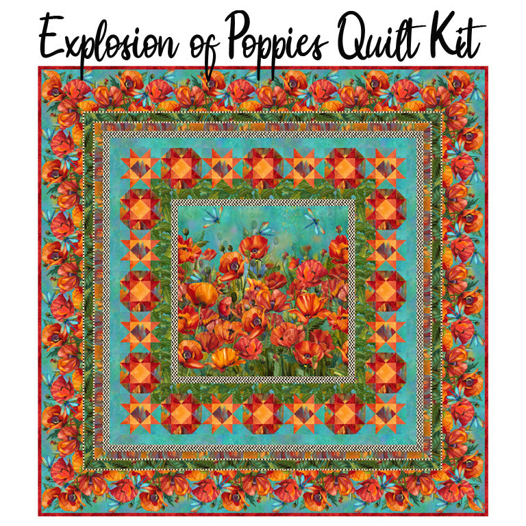 Explosion of Poppies Quilt Kit with Charisma from Northcott