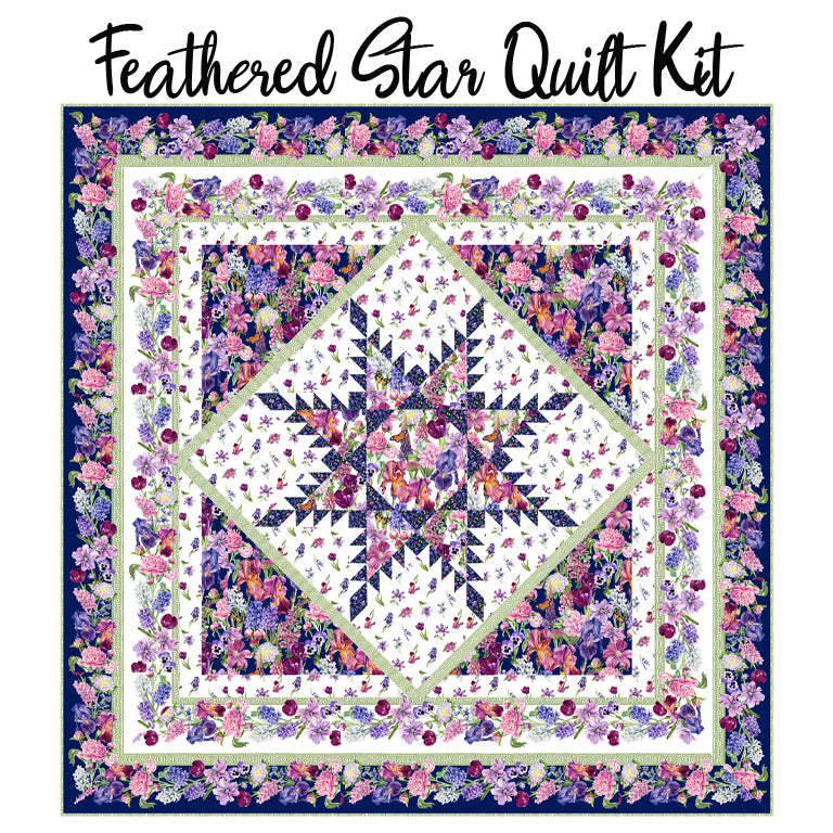 Feathered Star Quilt Kit with Deborah's Garden from Northcott