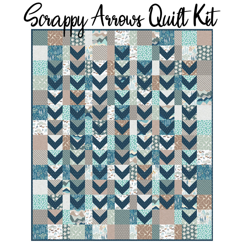 Scrappy Arrows Quilt Kit with Horizon from Figo