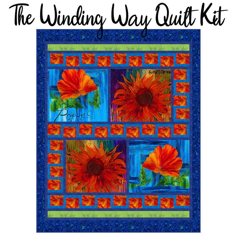 The Winding Way Quilt Kit with Wildflower from Northcott