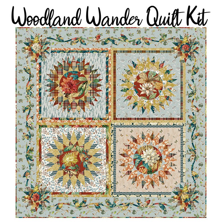 Woodland Wander Quilt Kit + Books + Rulers with Woodland Blooms from Free Spirit