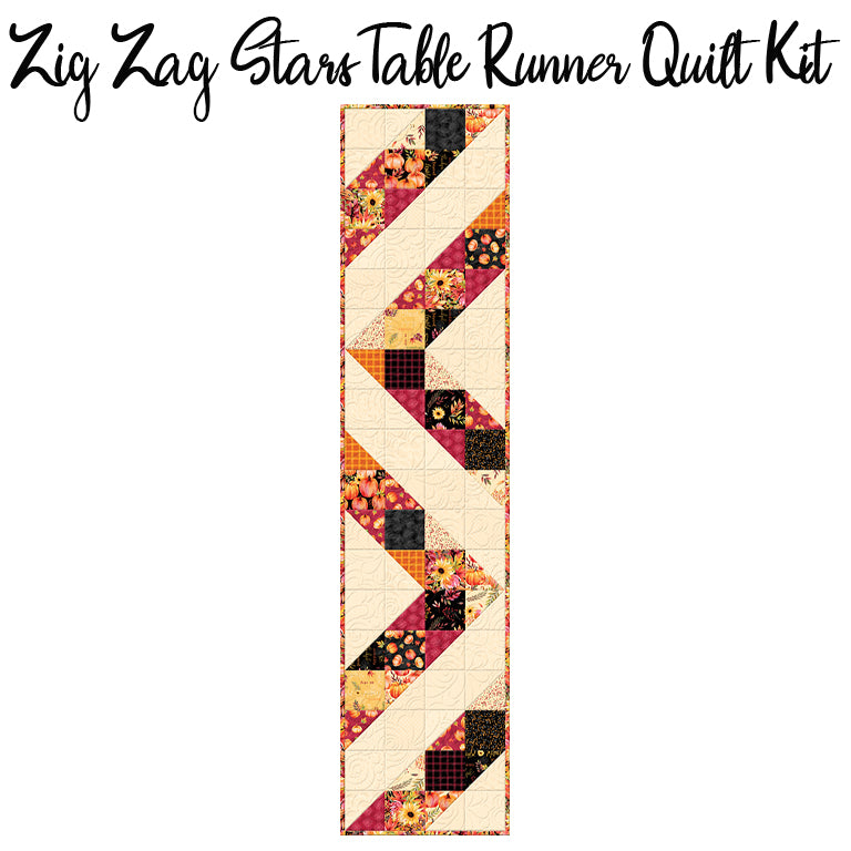 Zig Zag Stars Table Runner Quilt Kit with Autumn Light from Wilmington